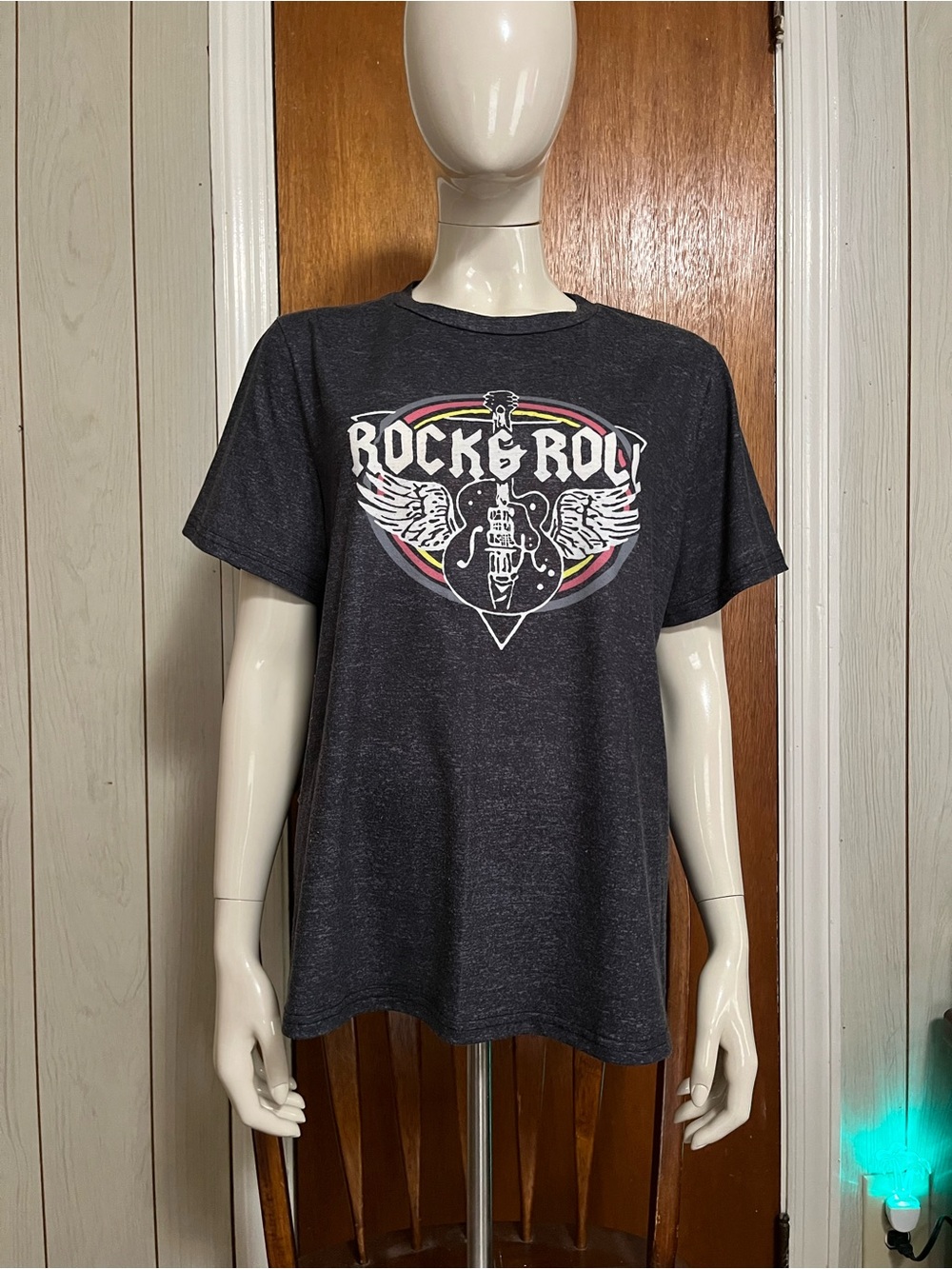 Vintage Rock & Roll Graphic Tee - Charcoal